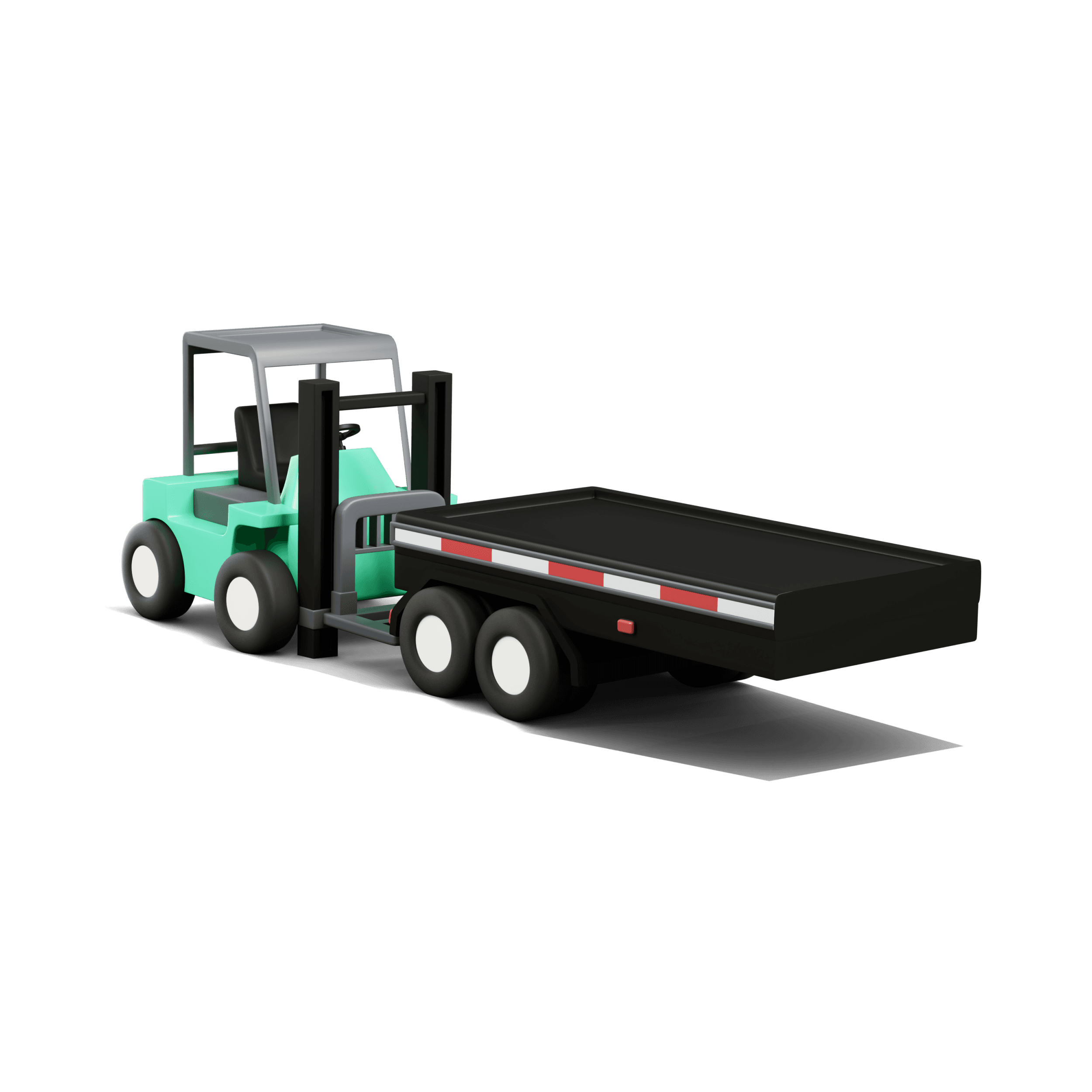 Curri truck-mounted Moffett forklift for jobsite unloading without a loading dock